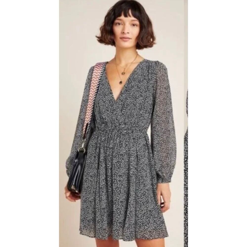 Maeve by Anthropologie | Carolyn Leopard Print Mini Dress | Sz XS Animal Print